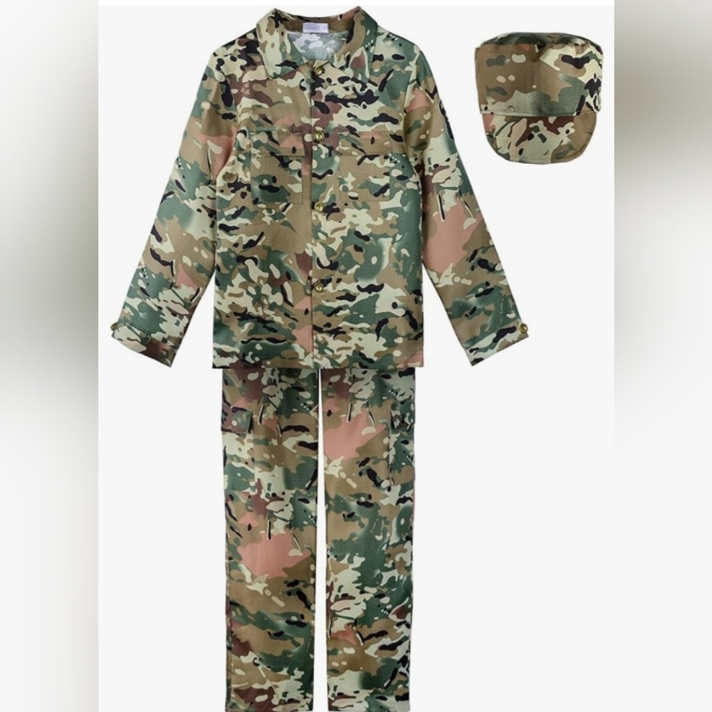 Kids Camouflage Set with Matching Cap - Green Camo C340
